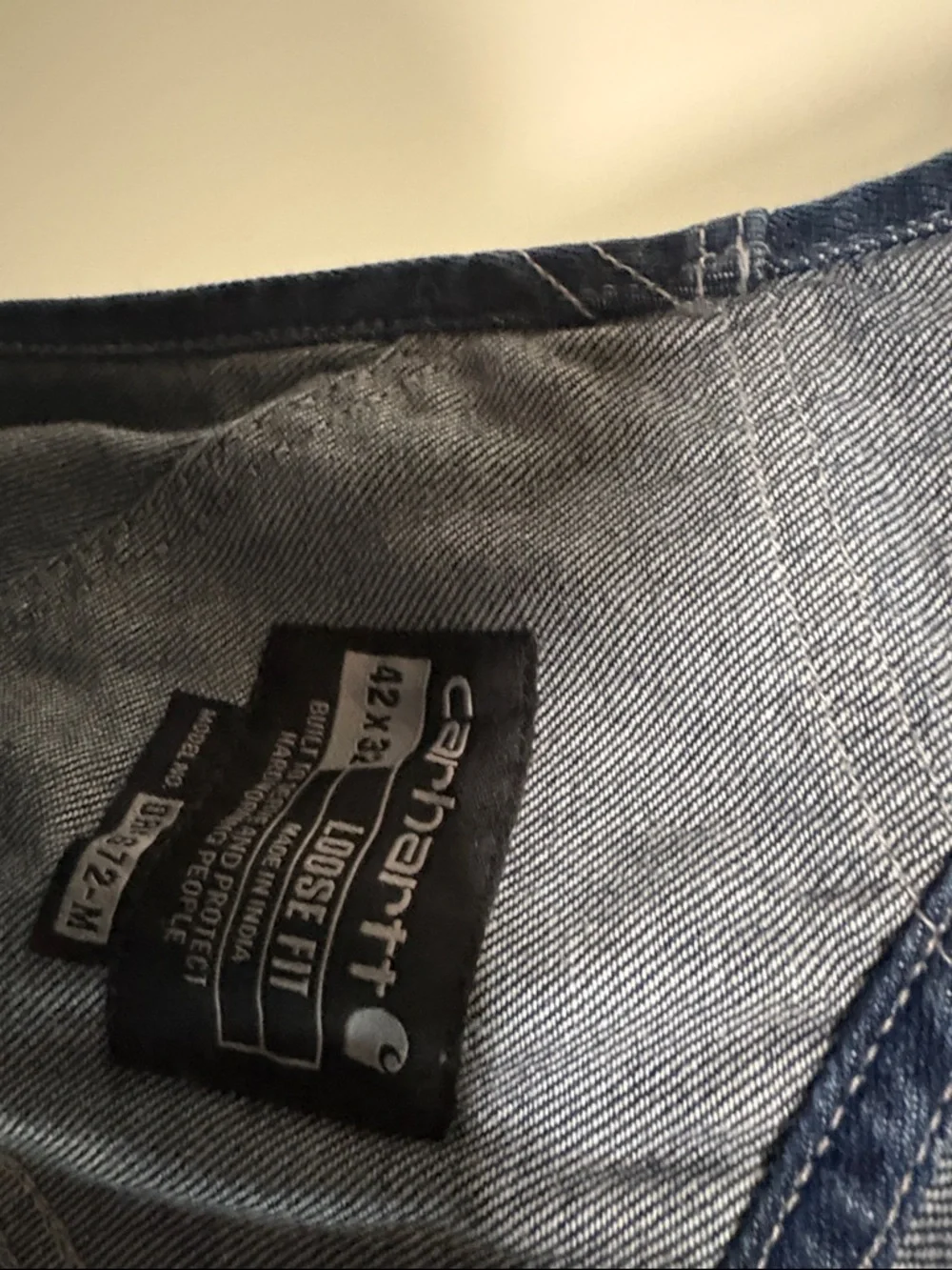 Carhartt Indigo Blue Denim Work Overalls - Picture 3 of 5